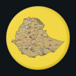 Äthiopien Map Magnet<br><div class="desc">Das Design auf diesem Magneten verfügt über eine Landkarte von Äthiopien mit einem farbigen Hintergrund. Fügen Sie Ihrem Zuhause ein wenig äthiopischen Geschmack hinzu.</div>