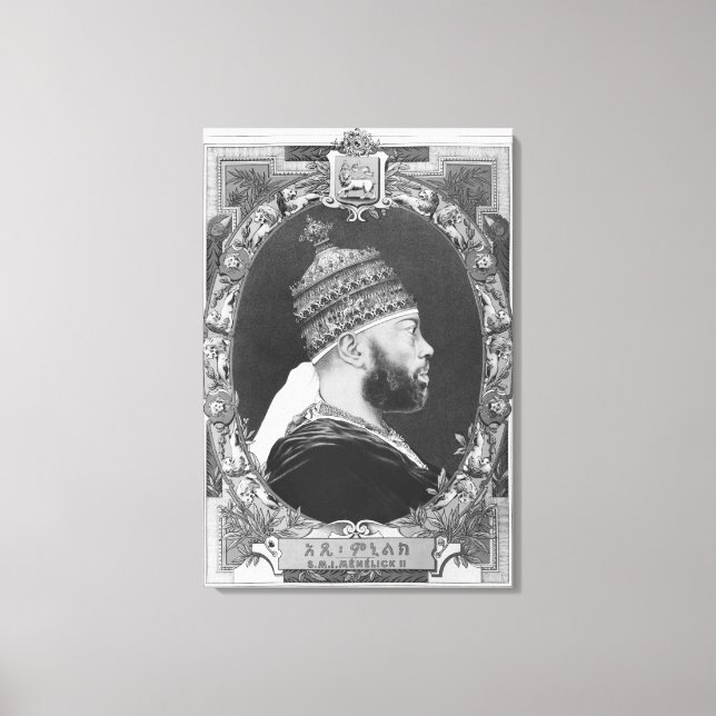 Äthiopien, Menelik II Leinwanddruck (Vorderseite)