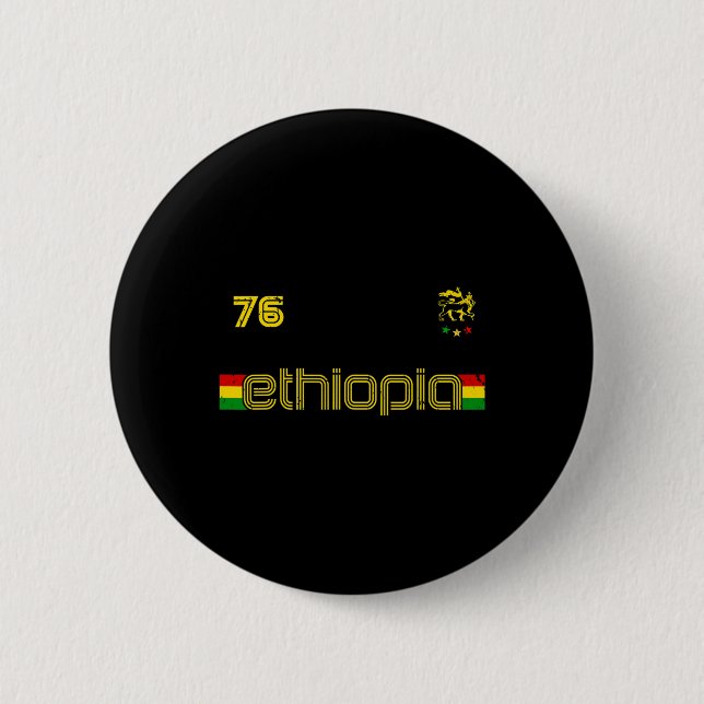 Äthiopien -Reggae Rastafari Jamaika Fußll Fußball  Button (Vorderseite)