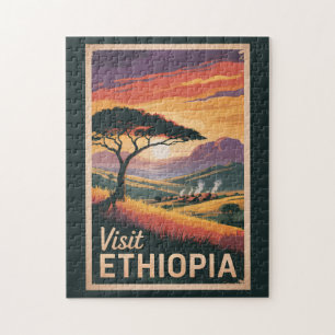 Äthiopien Sunset Travel Art Vintag
