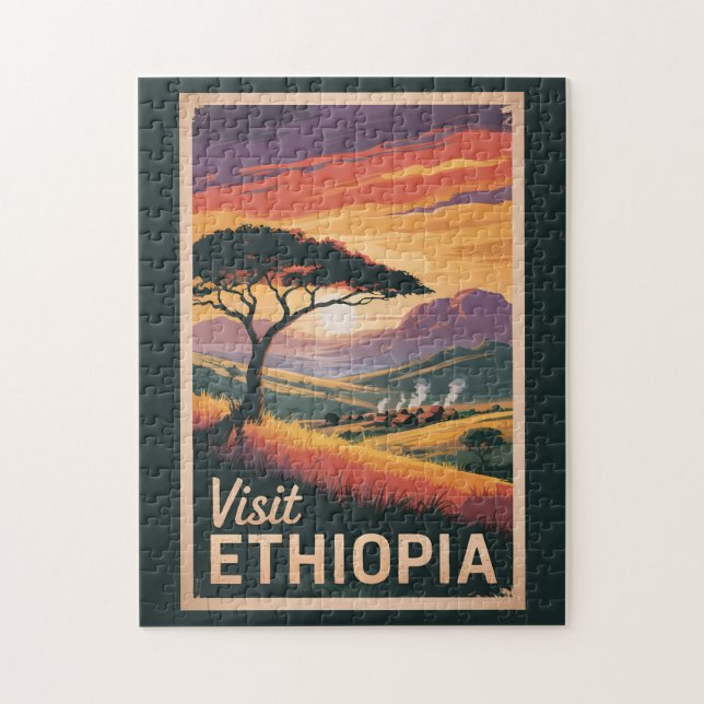 Äthiopien Sunset Travel Art Vintag (Vertikal)