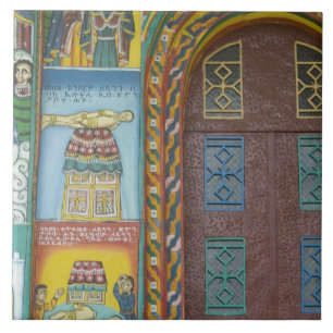 Äthiopien:  Tigray Region, Axum, Christ Church, Fliese