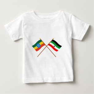 Äthiopien und Gambella gekreuzte Flaggen Baby T-shirt