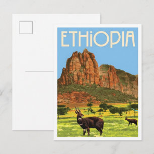 Äthiopien Vintage Reise  Postkarte