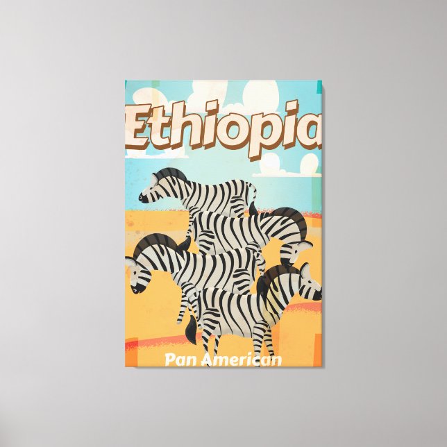 Äthiopien Vintage Travel Poster Leinwanddruck (Vorderseite)
