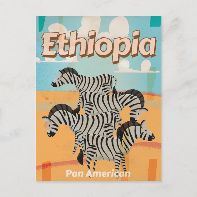 Äthiopien Vintage Travel Poster Postkarte (Vorderseite)