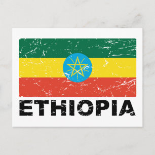 Äthiopiens Vintage-Flagge Postkarte