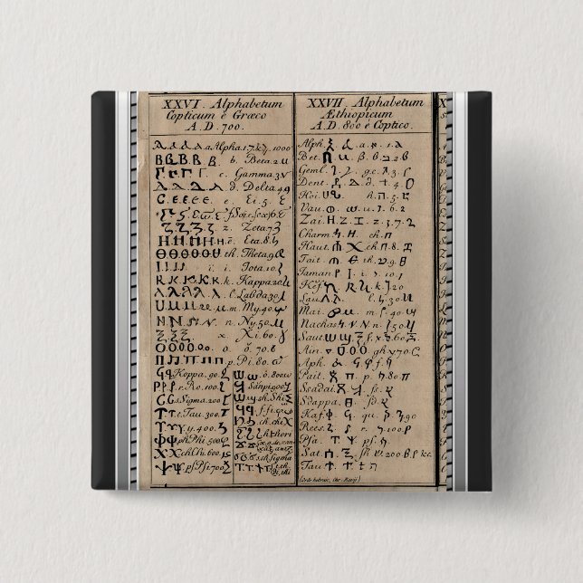 Äthiopisch-koptische Alphabet Button (Vorderseite)