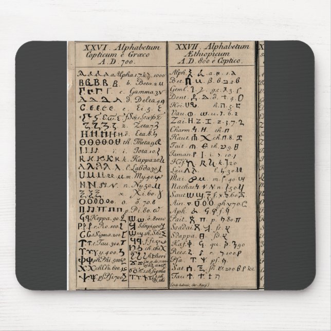 Äthiopisch-koptische Alphabet Mousepad (Vorne)