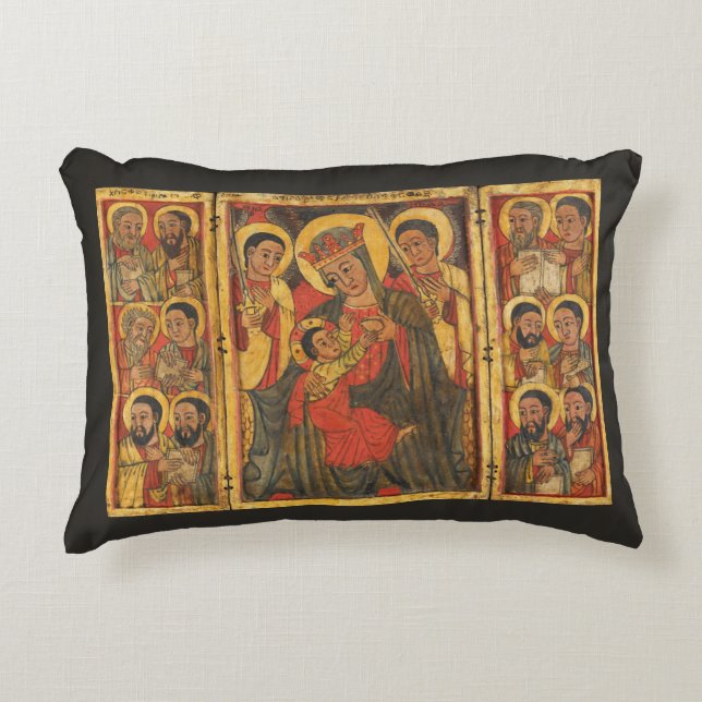 Äthiopisch-orthodoxe Icon l Ancient Christlich Fai Dekokissen (Vorderseite)