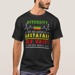 Äthiopisch Rastafari Flag Heartbeat Rastafari T-Shirt