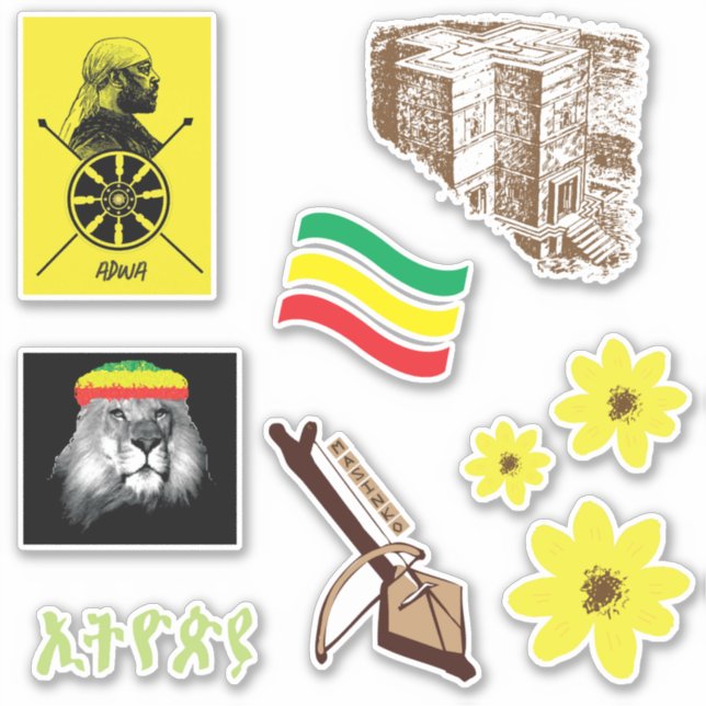 Äthiopische Aufkleberpackung ስ ቲ ከ ር Aufkleber (Vorderseite)