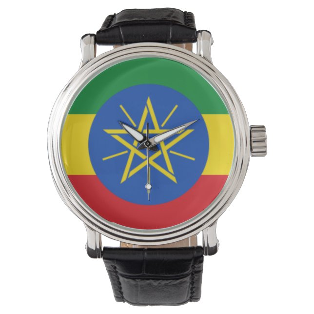 Äthiopische Fahnenwache Armbanduhr (Vorderseite)