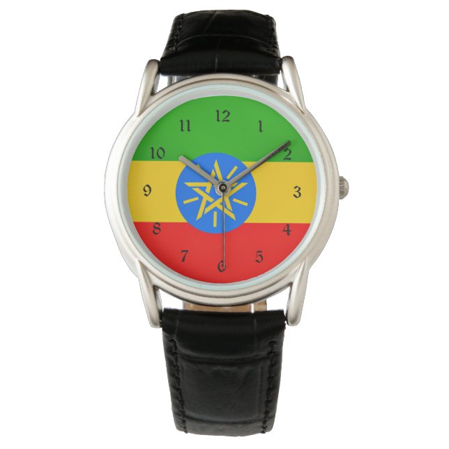 Äthiopische Flagge Armbanduhr (Vorderseite)