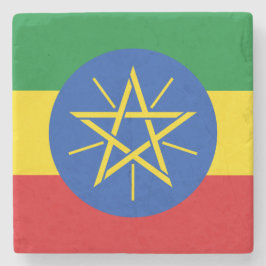 Äthiopische Flagge (Äthiopien) Steinuntersetzer