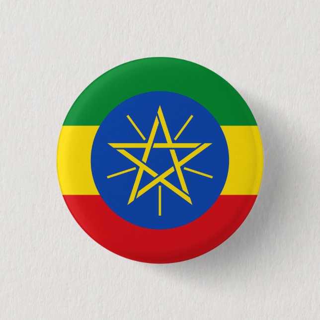 Äthiopische Flagge, Flagge Äthiopiens Button (Vorderseite)