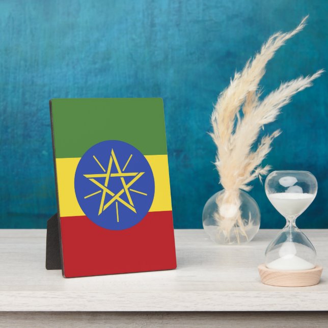 Äthiopische Flagge Fotoplatte (Seite)