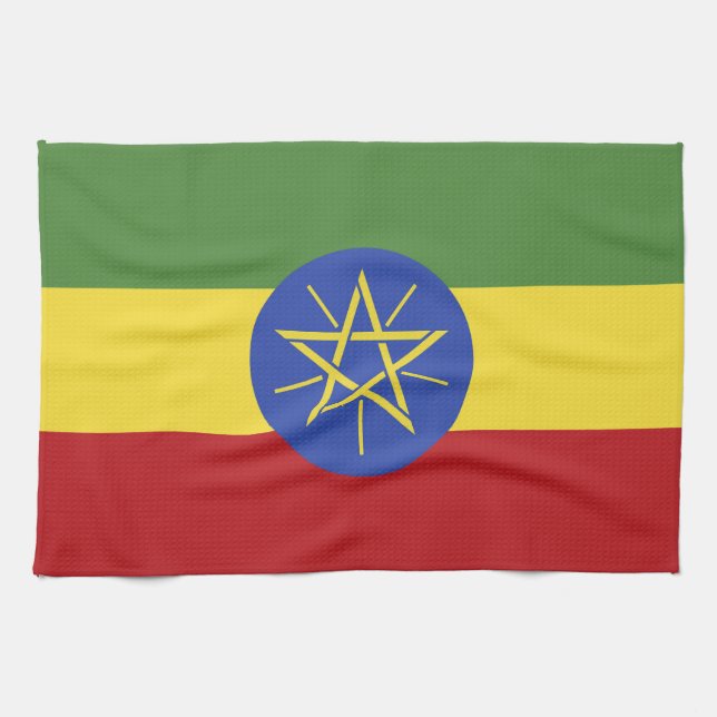Äthiopische Flagge Geschirrtuch (Horizontal)