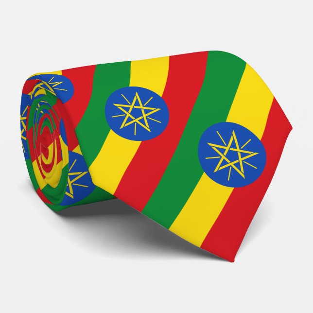 Äthiopische Flagge Krawatte (Gerollt)