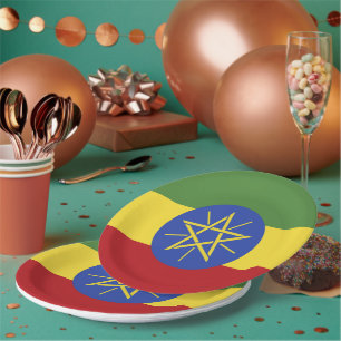 Äthiopische Flagge Pappteller