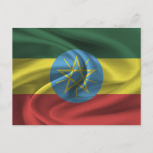 Äthiopische Flagge Postkarte