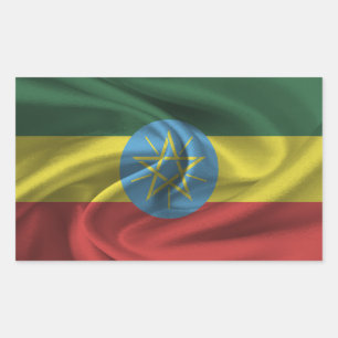 Äthiopische Flagge Rechteckiger Aufkleber