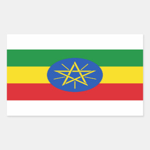 Äthiopische Flagge Rechteckiger Aufkleber