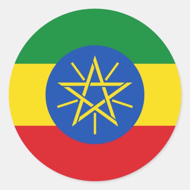äthiopische Flagge Runder Aufkleber (Vorderseite)