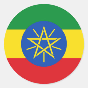 äthiopische Flagge Runder Aufkleber