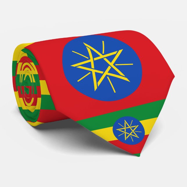 Äthiopische Flagge und NationalEmblem, Flagge Äthi Krawatte (Gerollt)