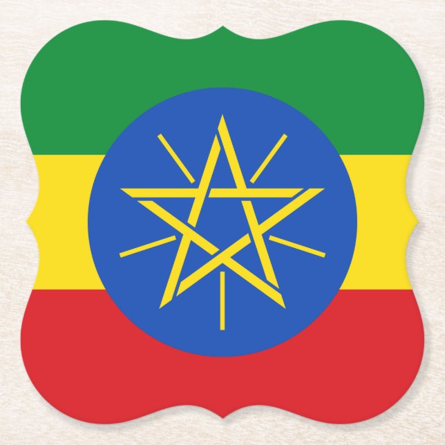 Äthiopische Flagge Untersetzer (Vorderseite)