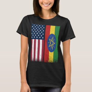 Äthiopische Flagge USA und Äthiopien Flaggen Proud T-Shirt
