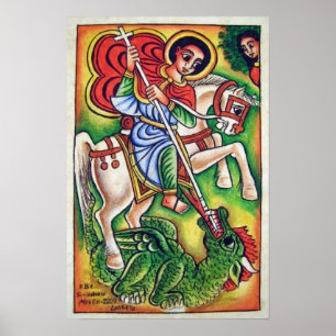 Äthiopische Kirchen-Malerei - Kidus Gabriel Plaka Poster