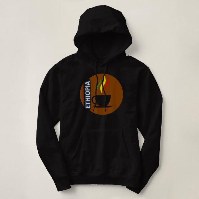 Äthiopische Kleidung Kaffee Hoodie (Design vorne)