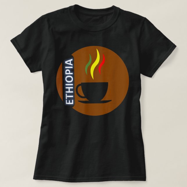 Äthiopische Kleidung Kaffee T-Shirt (Design vorne)