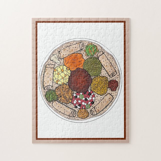 Äthiopische Küche Lebensmittelplattform Injera Wat (Vertikal)
