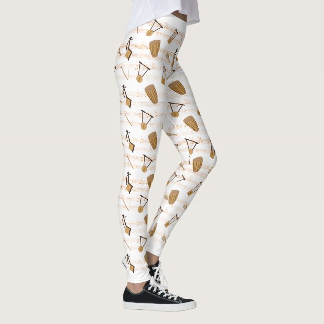 Äthiopische Musikinstrumente Leggings (Rechts)