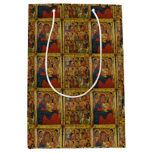 Äthiopische Schwarze Madonna und Kind mit Heiligen Mittlere Geschenktüte