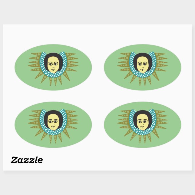 Äthiopischer Angel Oval Sticker (Blatt)