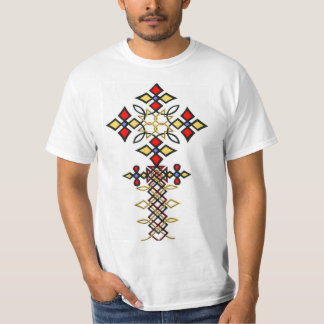 Äthiopischer Cross-Design Männerjugend T - Shirt