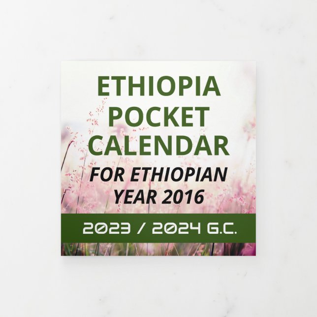 Äthiopischer Kalender Dreifach Gefaltete Karte (Cover)