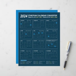 Äthiopischer Kalender-Konverter für das Jahr 2024