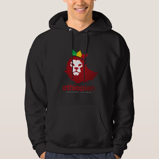 Äthiopischer Power - Fleece Pullover Hoodie (Vorderseite)