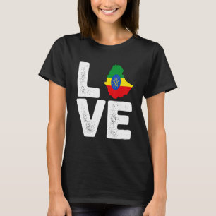 Äthiopischer Stolz Liebe Äthiopien Flagge Karte Sc T-Shirt