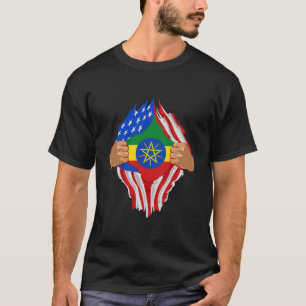 Äthiopisches Blut im Inneren Äthiopiens Flaggenges T-Shirt