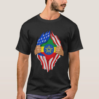 Äthiopisches Blut im Inneren Äthiopiens Flaggenges T-Shirt