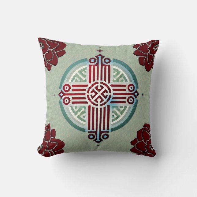 Äthiopisches Cross-Design-Drehkissen Kissen (Vorderseite)