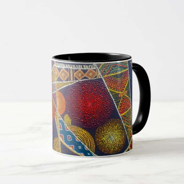 Äthiopisches Muster Dot Art Tasse (VorderseiteRechts)