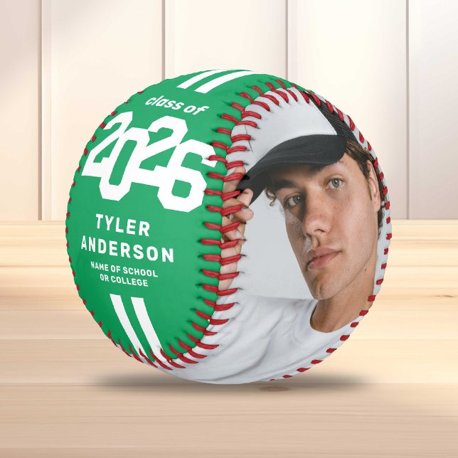 Athlete 2025 Green Abschluss Custom Foto Baseball (Von Creator hochgeladen)