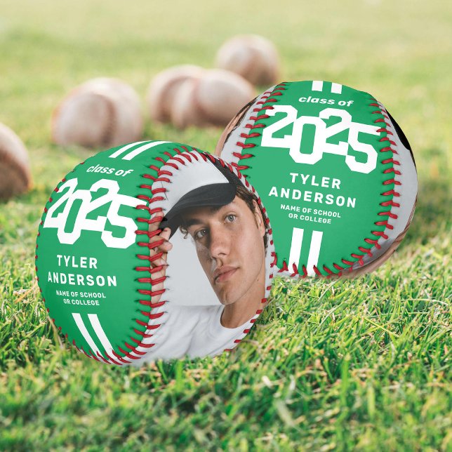 Athlete 2025 Green Abschluss Custom Foto Baseball (Von Creator hochgeladen)
